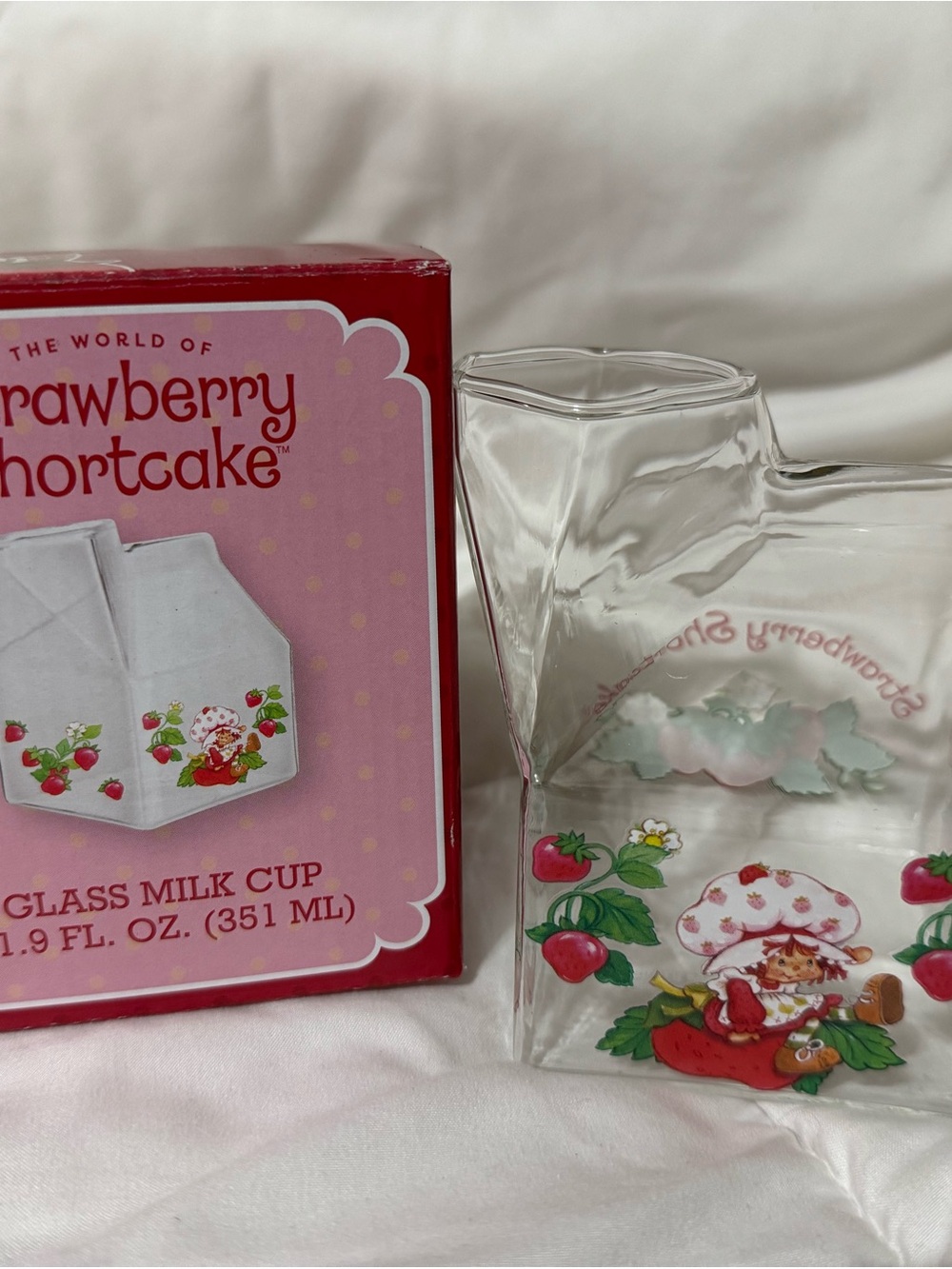 Strawberry Shortcake Glass Milk Cup